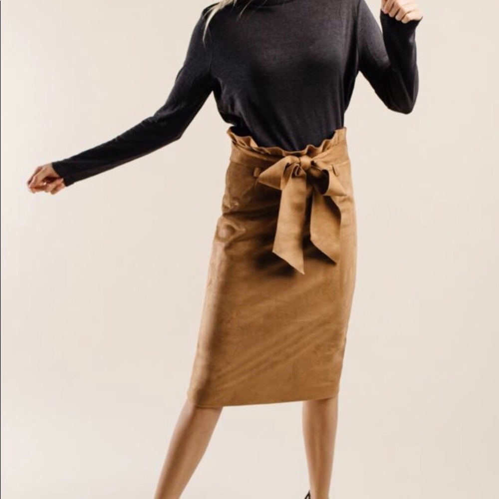 Böhme Normani High Waist Skirt in Camel